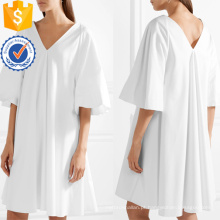 Oversized Branco Algodão Decote Em V Mini Vestido de Verão Fabricação Atacado Moda Feminina Vestuário (TA0297D)